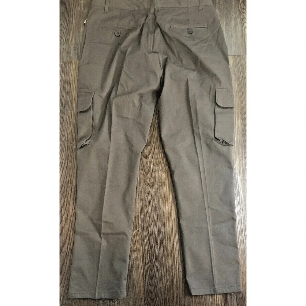 Wicked Stitch Men's 38 4 Way Flex Cargo Work‎ Active Pants Grey Flat Front NEW